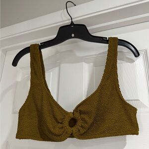 Textured Olive Green Bikini Top / Tori Praver